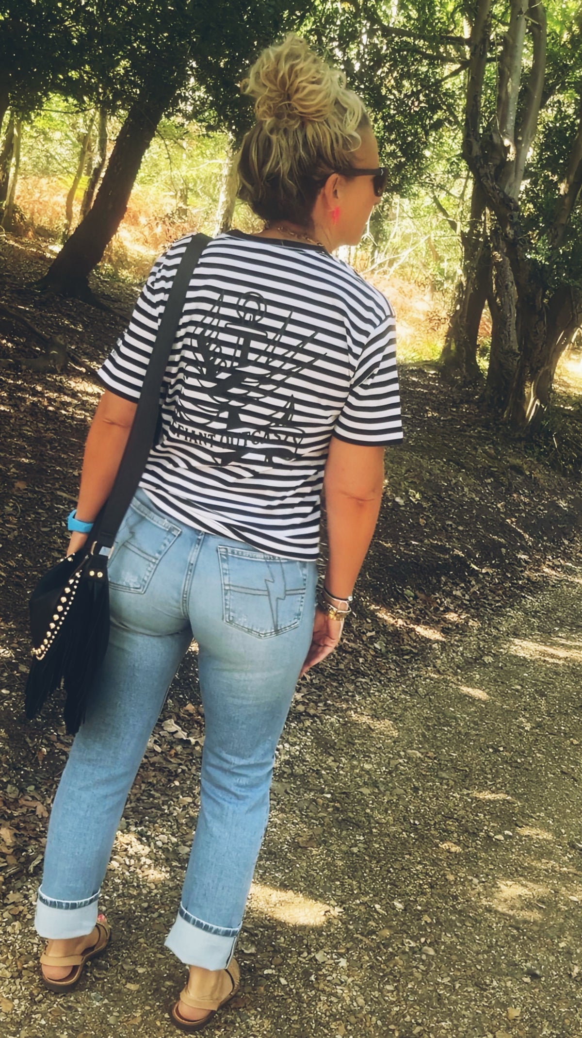 Stripe Monochrome Tee - Swallow Design