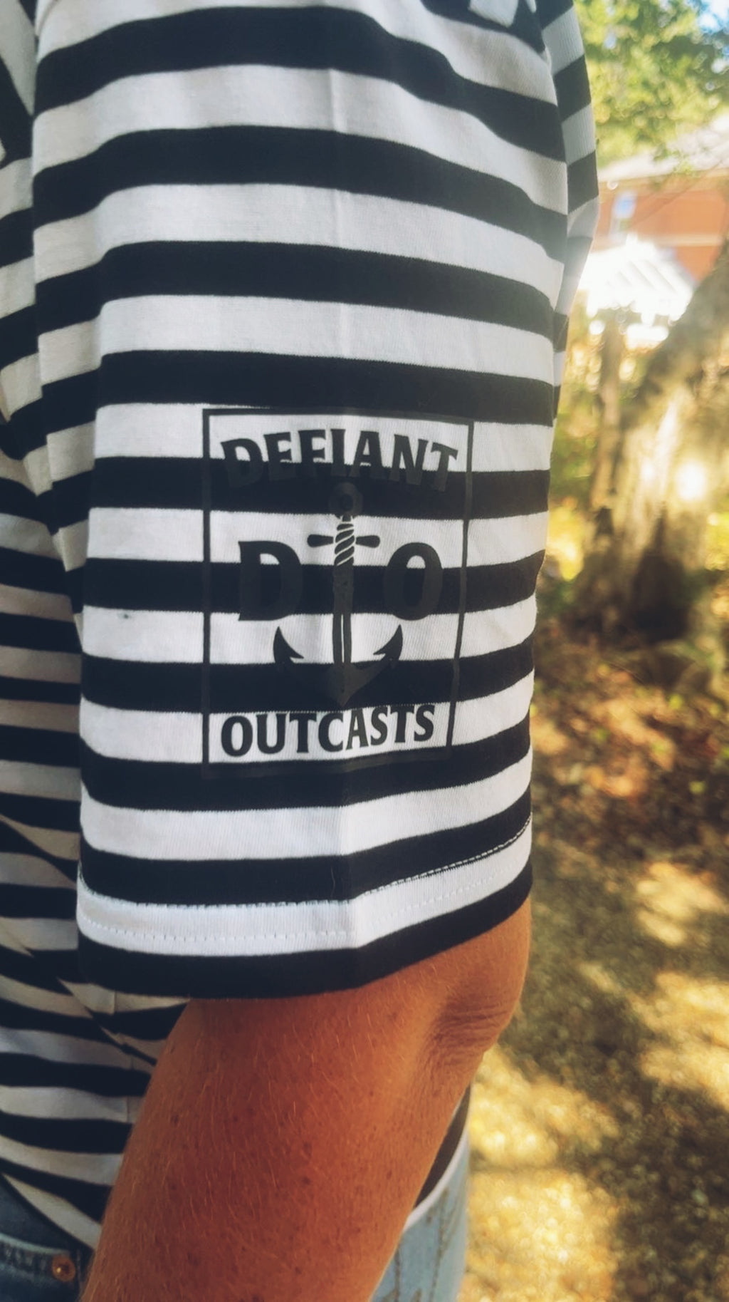 Stripe Monochrome Tee - Swallow Design