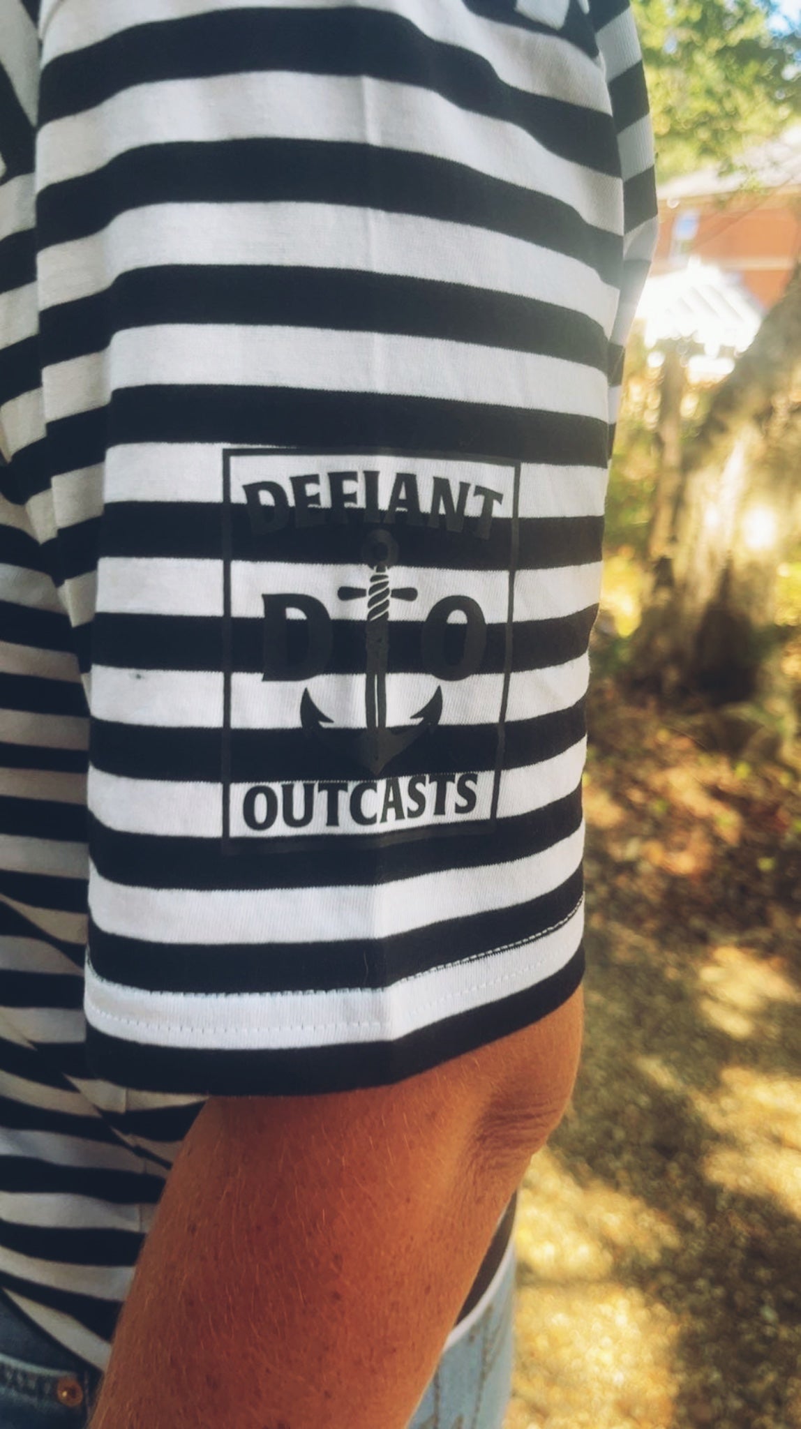Stripe Monochrome Tee - Swallow Design
