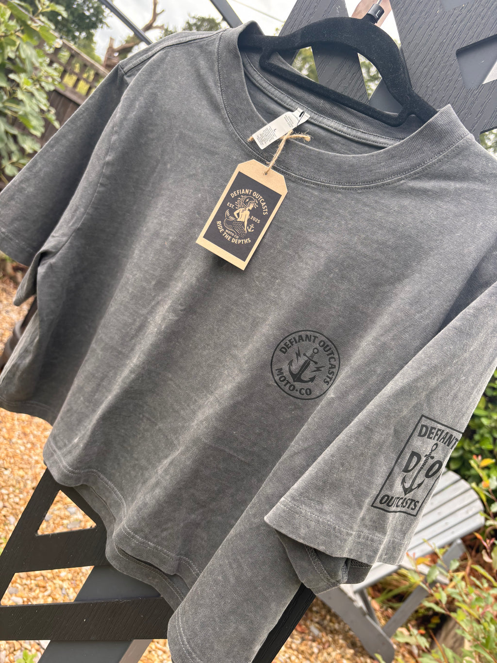 Heavy Faded Grey Crop Tee