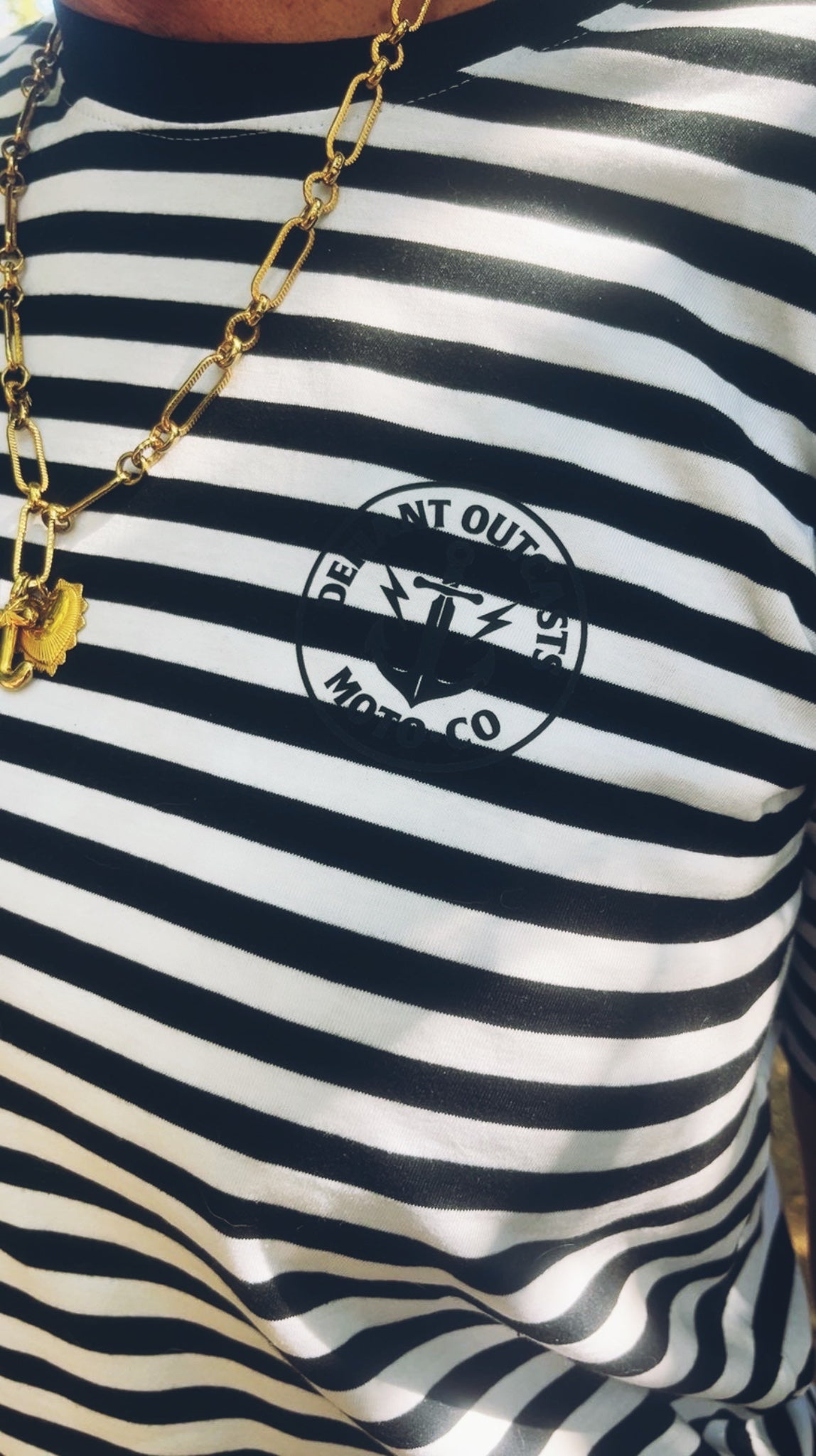 Stripe Monochrome Tee - Swallow Design