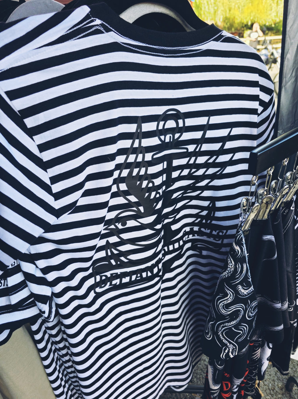 Stripe Monochrome Tee - Swallow Design