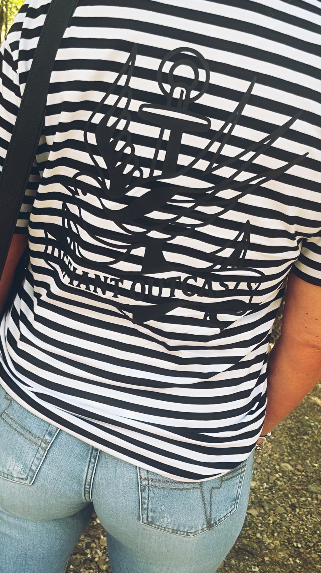 Stripe Monochrome Tee - Swallow Design