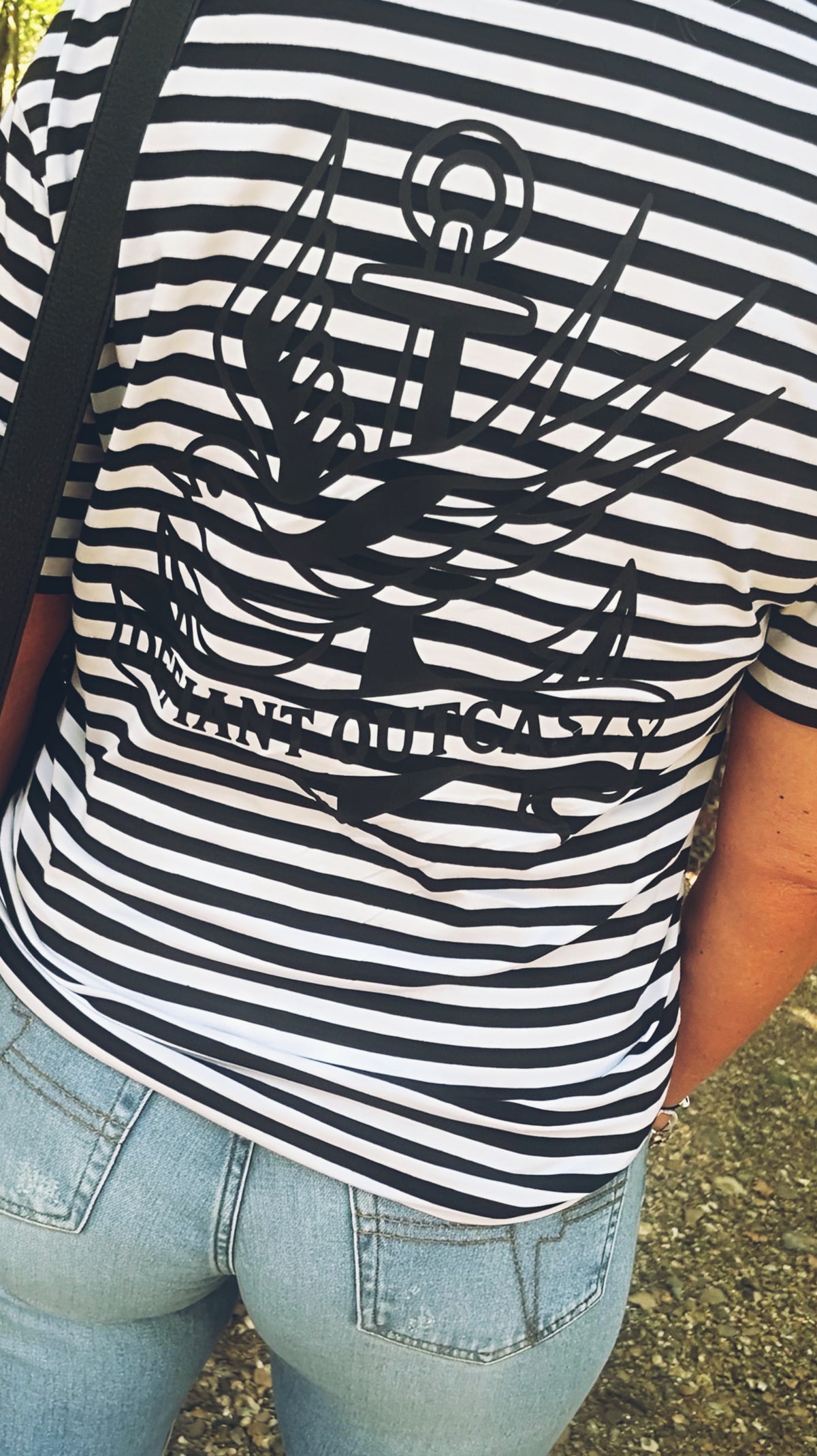 Stripe Monochrome Tee - Swallow Design