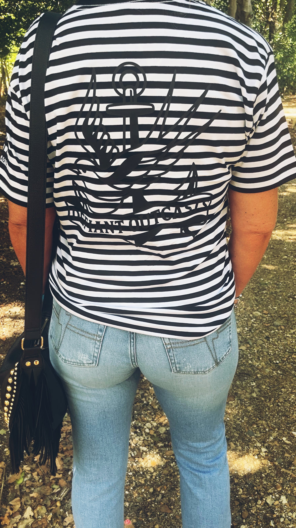 Stripe Monochrome Tee - Swallow Design