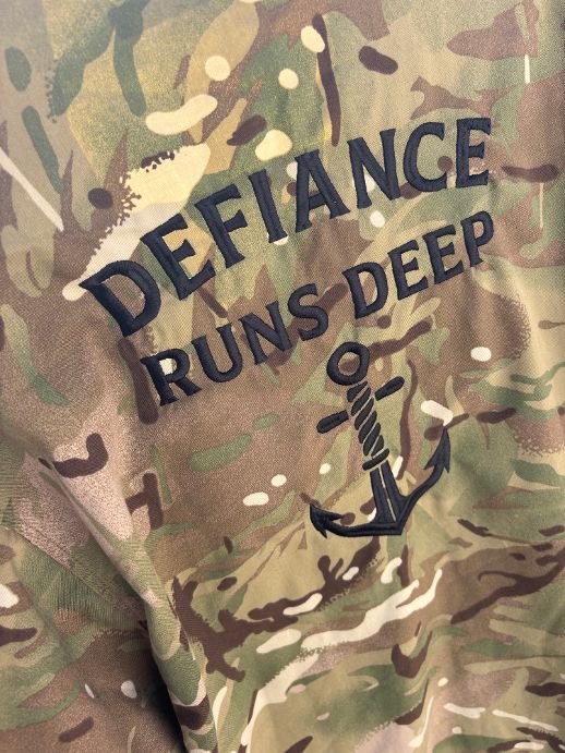 Repurposed British Army Camo Embroidered combat shirt (Size Large) DRD anchor Logo (8)