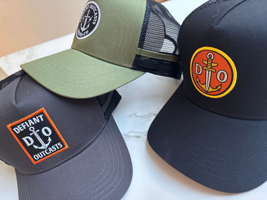 Olive Green and Black Trucker Cap (Anchor)