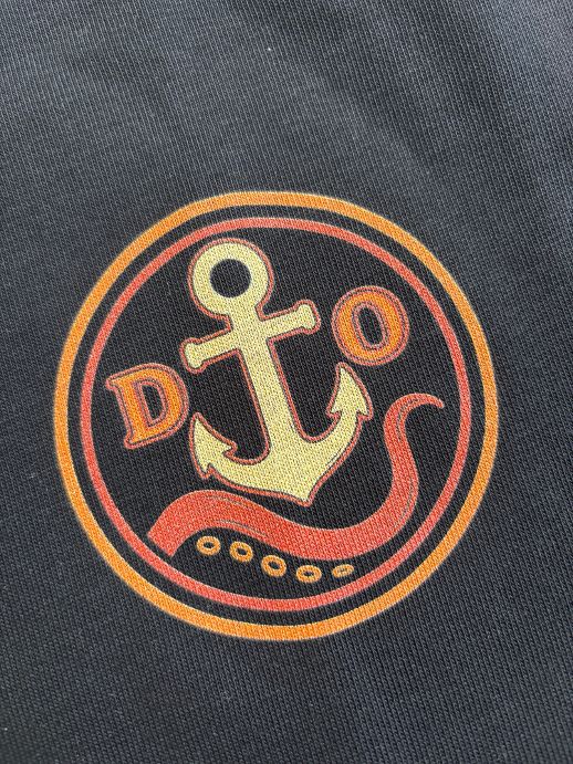 Retro Kraken Tentacle Moustache T-Shirt (Orange & Black) Heavy Duty DTG print