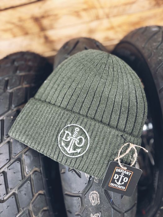 Khaki Green Fleece Lined Beanie