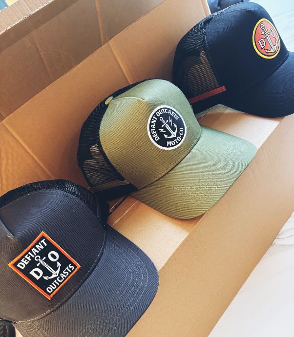 Olive Green and Black Trucker Cap (Anchor)