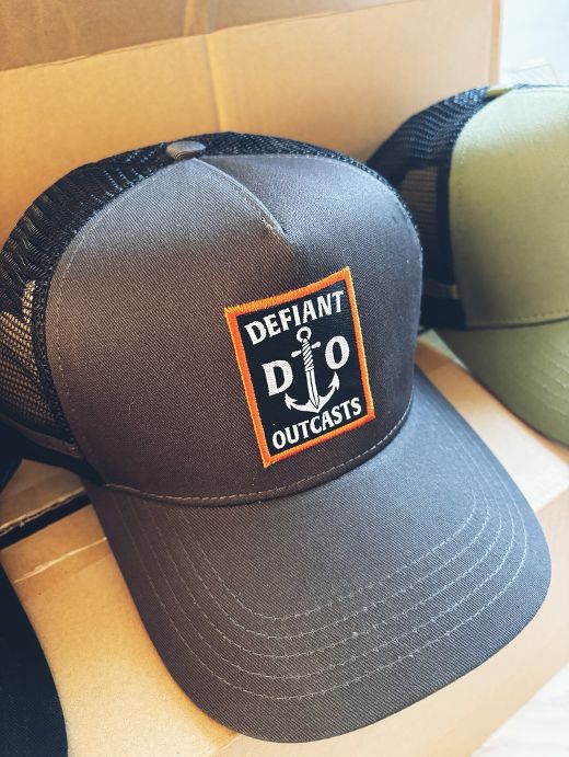Slate Grey & Black Trucker Cap (Anchor)