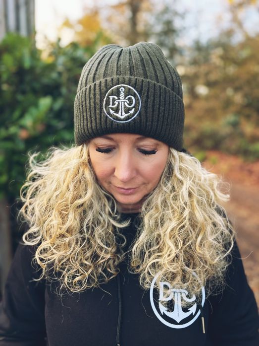 Khaki Green Fleece Lined Beanie