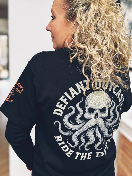 Kraken Skull Tee (Black) Heavy Duty DTG print