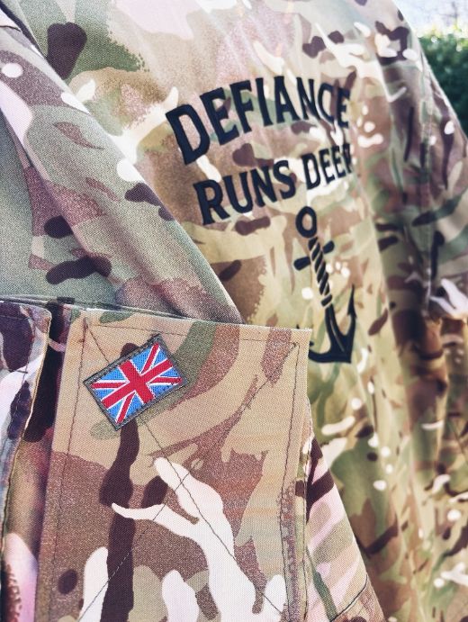 Repurposed British Army Camo Embroidered combat shirt (Size Large) DRD anchor Logo (8)