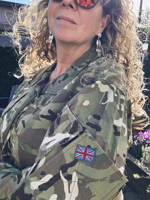 Repurposed British Army Camo Embroidered combat shirt (Size Large) DRD anchor Logo (8)